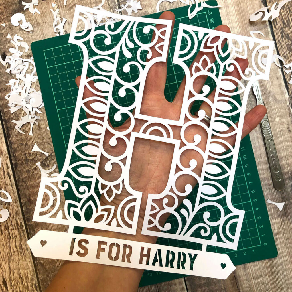 Personalised Monogram Papercut Template PDF - Kyleigh's Papercuts